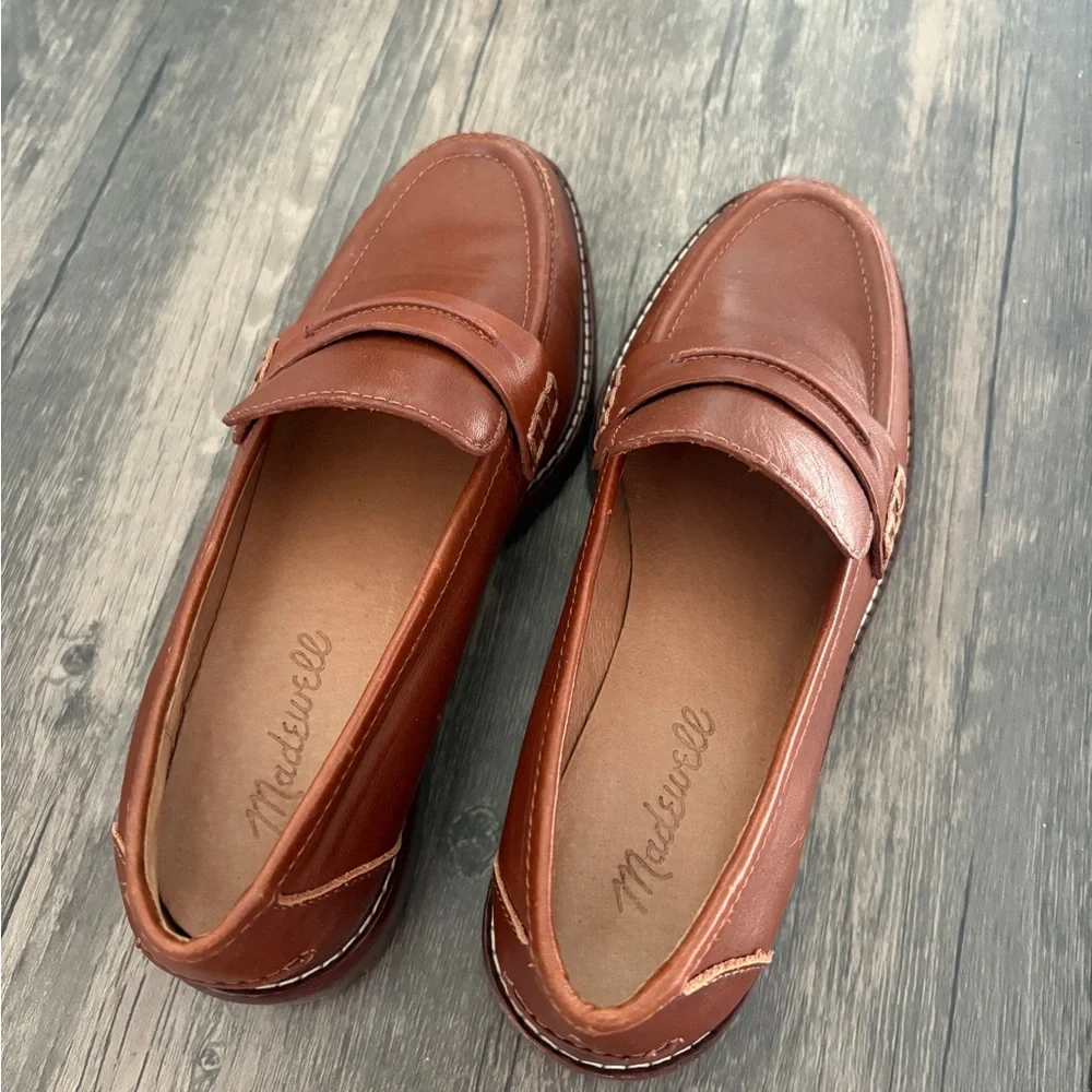 Madewell Brown Leather Loafers - Picture 2 of 3